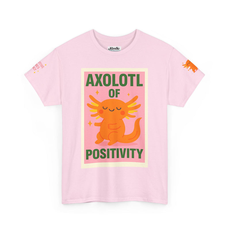 Cheerful Axolotl Tee, Unisex Cotton T-Shirt, Positive Vibes Shirt, Cute Animal Graphic Tee, Gift for Animal Lovers, Fun Casual Wear