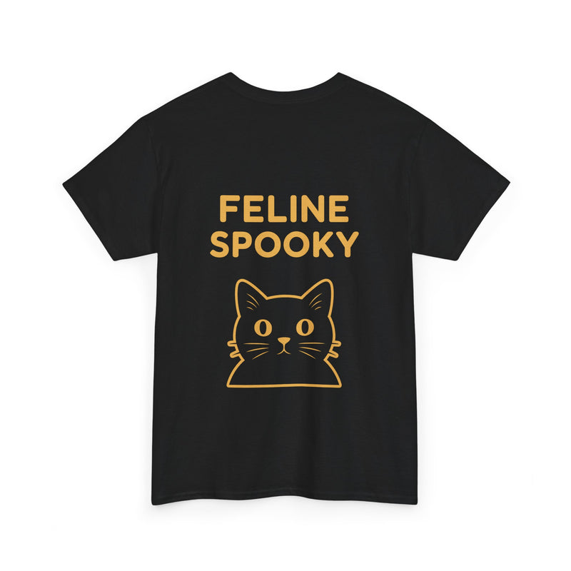 Halloween Cat Ghost Tee, Spooky Unisex Graphic T-Shirt, Feline Spooky Shirt, Cat Lover Gift