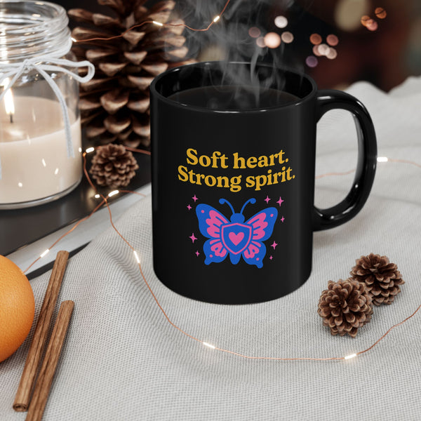 Butterfly Motif Coffee Mug - Soft Heart, Strong Spirit