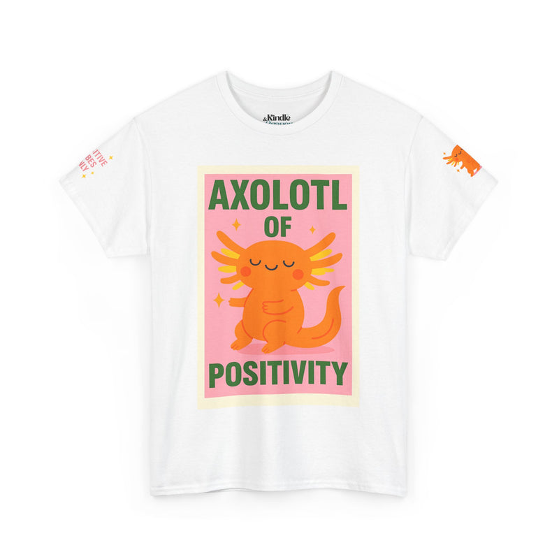 Cheerful Axolotl Tee, Unisex Cotton T-Shirt, Positive Vibes Shirt, Cute Animal Graphic Tee, Gift for Animal Lovers, Fun Casual Wear