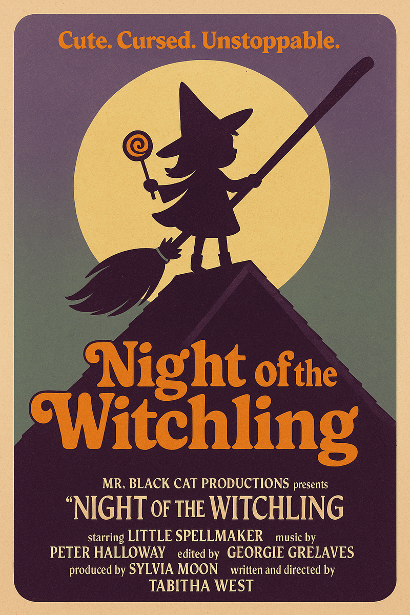 Retro Halloween Witch Poster Digital Download | Vintage Witch Wall Art Print