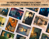 80 Anime Affirmation Cards for Teen Boys | Mental Health, Confidence, Body Image, Puberty, Bullying, Relationships & Academic Stress Set