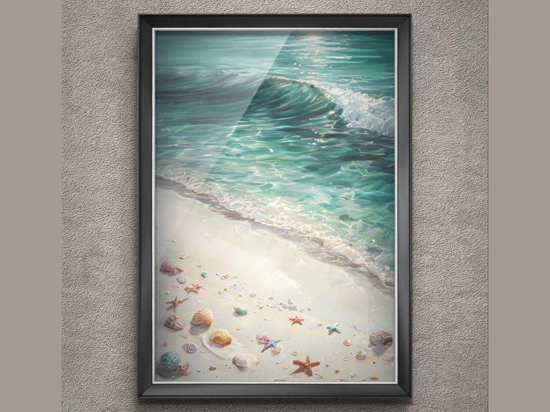 Ocean Wave Digital Wall Art – Minimalist Coastal Print for Beach Decor