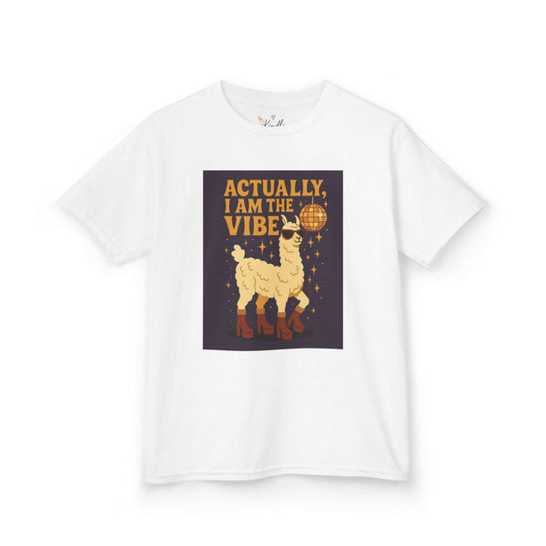 Actually, I Am the Vibe – Unisex Kids Disco Llama Tee