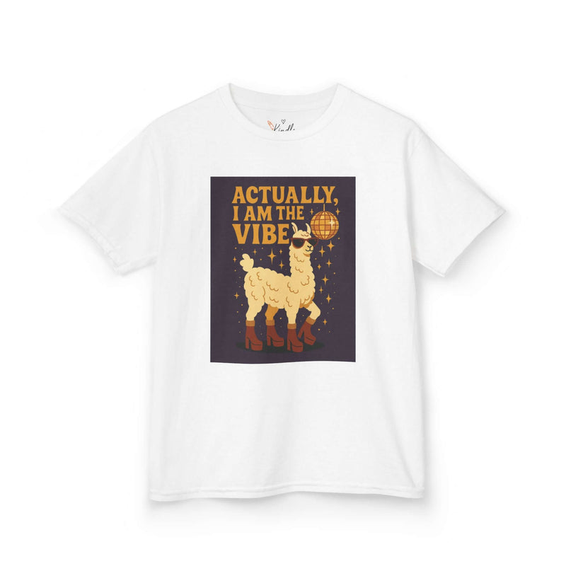 Actually, I Am the Vibe – Unisex Kids Disco Llama Tee