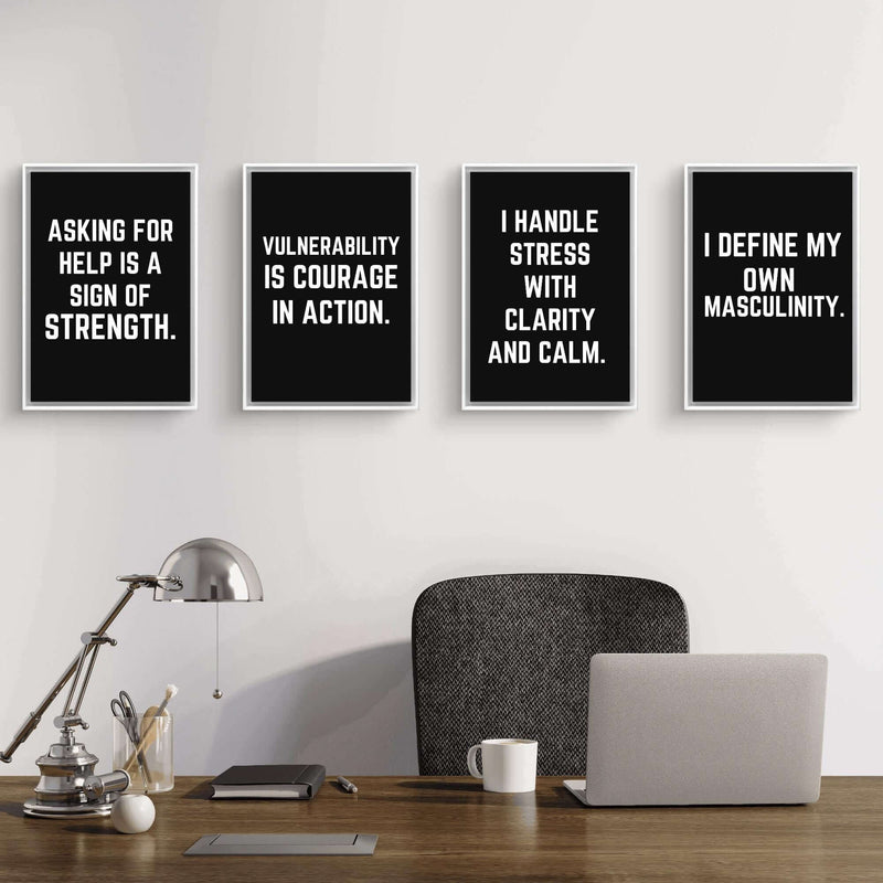 Men’s Inspirational Wall Art – 20 Digital Prints with Inspirational Quotes for Office or Home