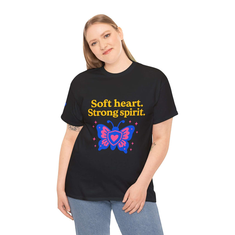 Butterfly Spirit Tee - Soft Heart, Strong Spirit Unisex Cotton Shirt, Inspirational Gift, Casualwear