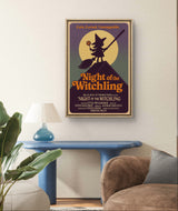 Retro Halloween Witch Poster Digital Download | Vintage Witch Wall Art Print