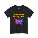 Butterfly Spirit Tee - Soft Heart, Strong Spirit Unisex Cotton Shirt, Inspirational Gift, Casualwear