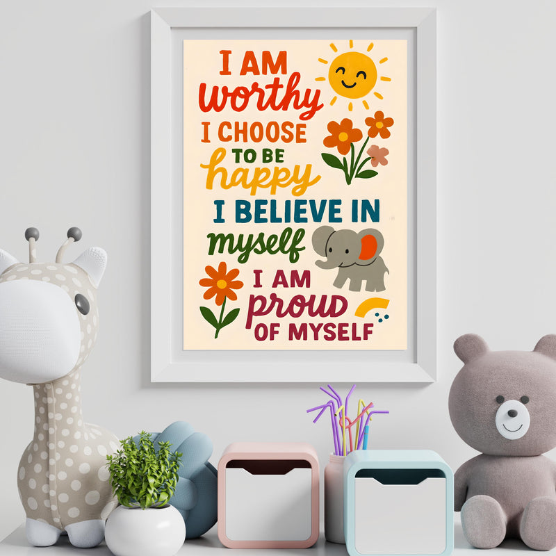 Kids Inspirational Wall Art – Positive Quote Prints for Bedrooms & Nurseries