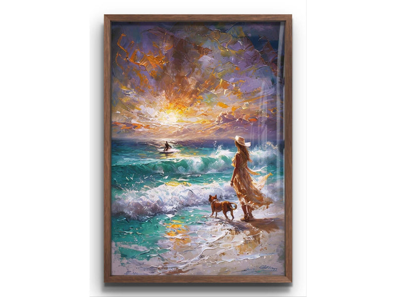 Cowgirl Coastal Beach Digital Wall Art – Western Rustic Boho