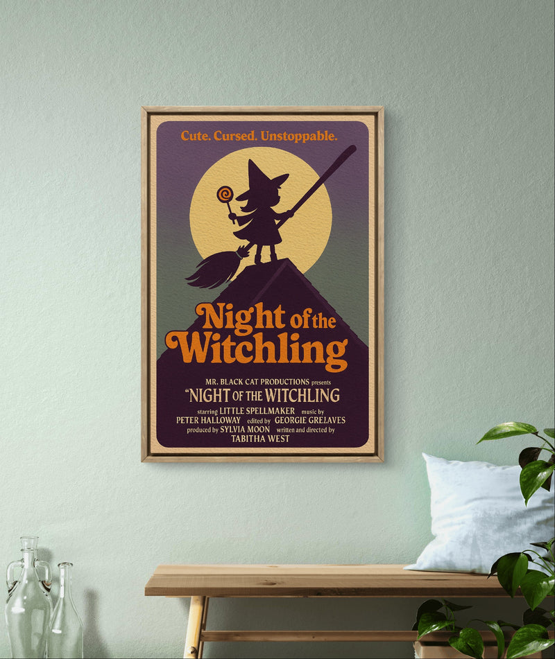Retro Halloween Witch Poster Digital Download | Vintage Witch Wall Art Print