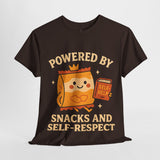 Powered by Snacks & Self-Respect” Unisex Tee – Fuel Your Day with Sass & Snacks