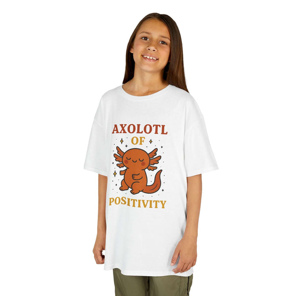 Axolotl of Positivity Kids Tee – Cute Unisex Mental Health Shirt, T-Shirt for Boys & Girls