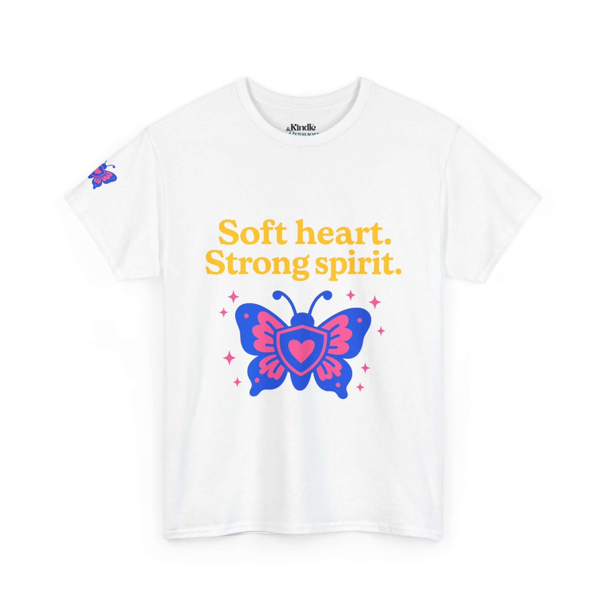 Butterfly Spirit Tee - Soft Heart, Strong Spirit Unisex Cotton Shirt, Inspirational Gift, Casualwear