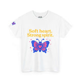 Butterfly Spirit Tee - Soft Heart, Strong Spirit Unisex Cotton Shirt, Inspirational Gift, Casualwear