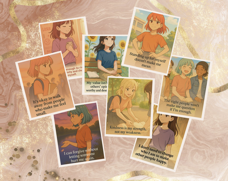 15 Positive Affirmation Cards for Teen Girls – Bullying & Boundaries Support