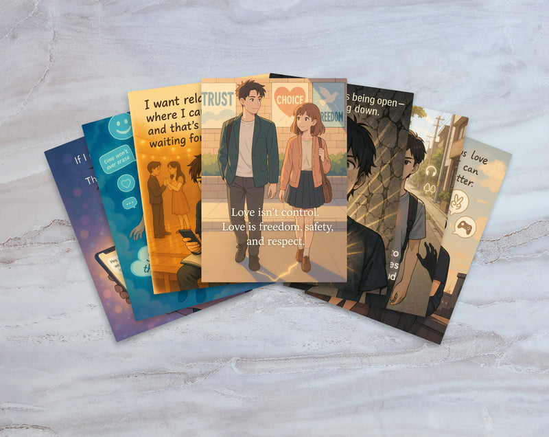 Anime Affirmation Cards for Teen Boys – Relationships & Identity - Printable Mental Health & Self-Esteem Support