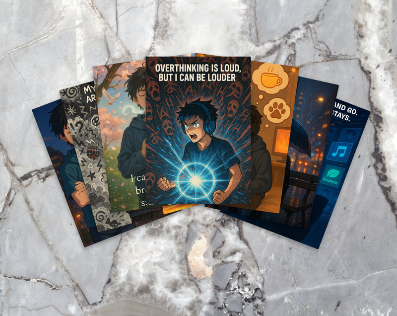 Anime Affirmation Cards for Teen Boys – Printable Mental Health & Confidence Booster