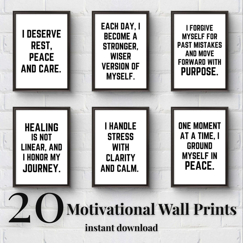 Motivational wall prints featuring empowering quotes for men, perfect for home gyms and offices.