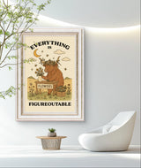 Highland Cow Inspirational Wall Art – “Everything Is Figureoutable” Motivational Poster Printable