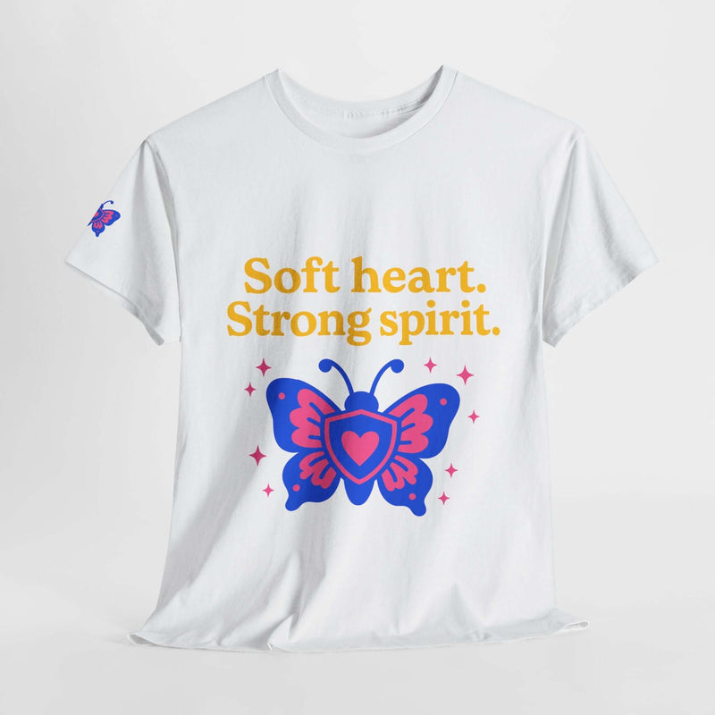Butterfly Spirit Tee - Soft Heart, Strong Spirit Unisex Cotton Shirt, Inspirational Gift, Casualwear