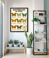 Butterfly Wall Art Digital Download, Mental Health Poster Printable, Butterflies of Hope