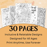 ADHD Affirmation Coloring Pages – 30 Printables for Focus & Emotional Wellness