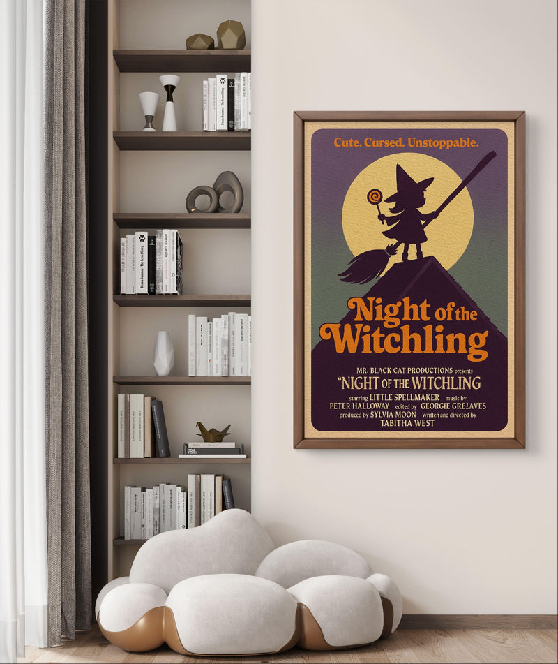 Retro Halloween Witch Poster Digital Download | Vintage Witch Wall Art Print