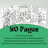 Kawaii Cowgirl & Cowboy Coloring Pages – 20 Cute Western Farm Life Printables