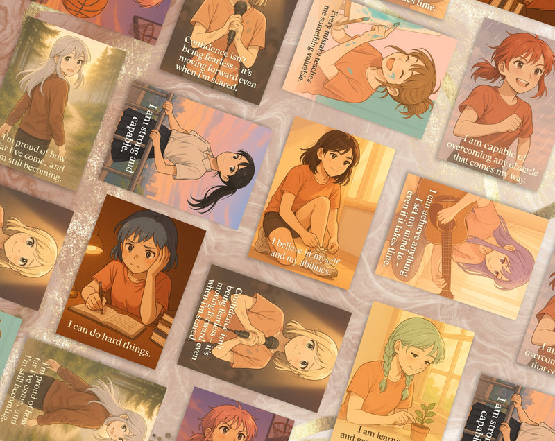 Digital Affirmation Cards for Teen Girls – A6 Printable & Mobile Friendly Positive Affirmations for Confidence, Motivation & Resilience