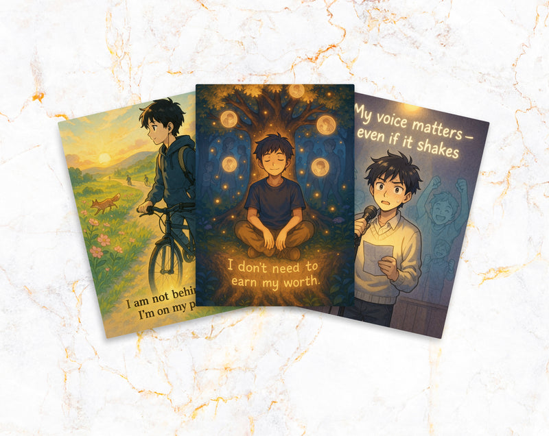 Anime Affirmation Cards for Teen Boys – Confidence & Self-Esteem
