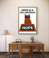Funny Cat Inspirational Wall Art Printable – “Nope Is a Full Sentence” Quote