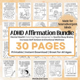 ADHD Affirmation Coloring Pages – 30 Printables for Focus & Emotional Wellness