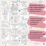 Printable affirmation coloring pages for new parents, offering encouragement and stress relief during challenging moments.