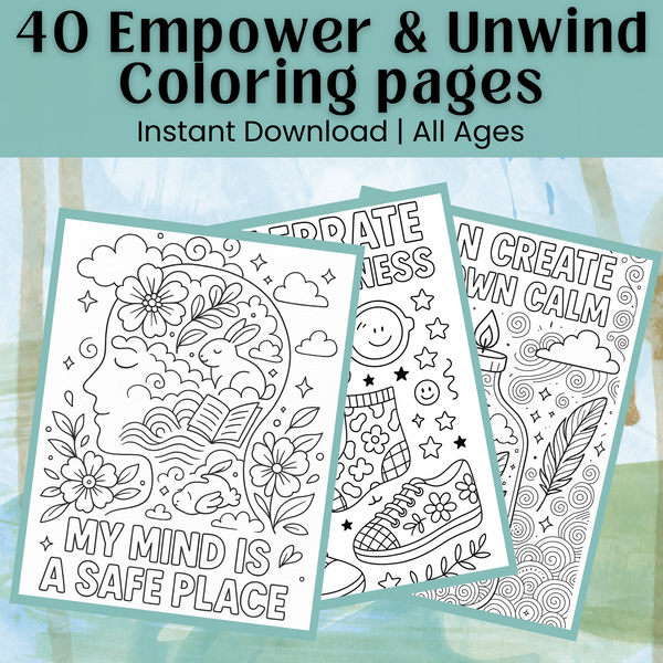Mental Health Affirmation Coloring Pages – 40 Printable Self-Care Quotes for All Ages