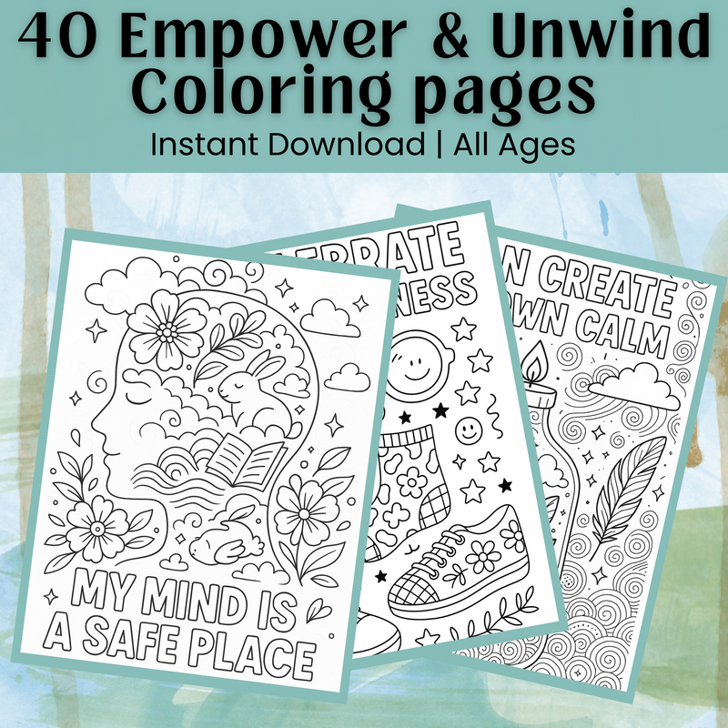 Mental Health Affirmation Coloring Pages – 40 Printable Self-Care Quotes for All Ages