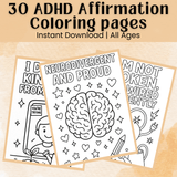 ADHD Affirmation Coloring Pages – 30 Printables for Focus & Emotional Wellness