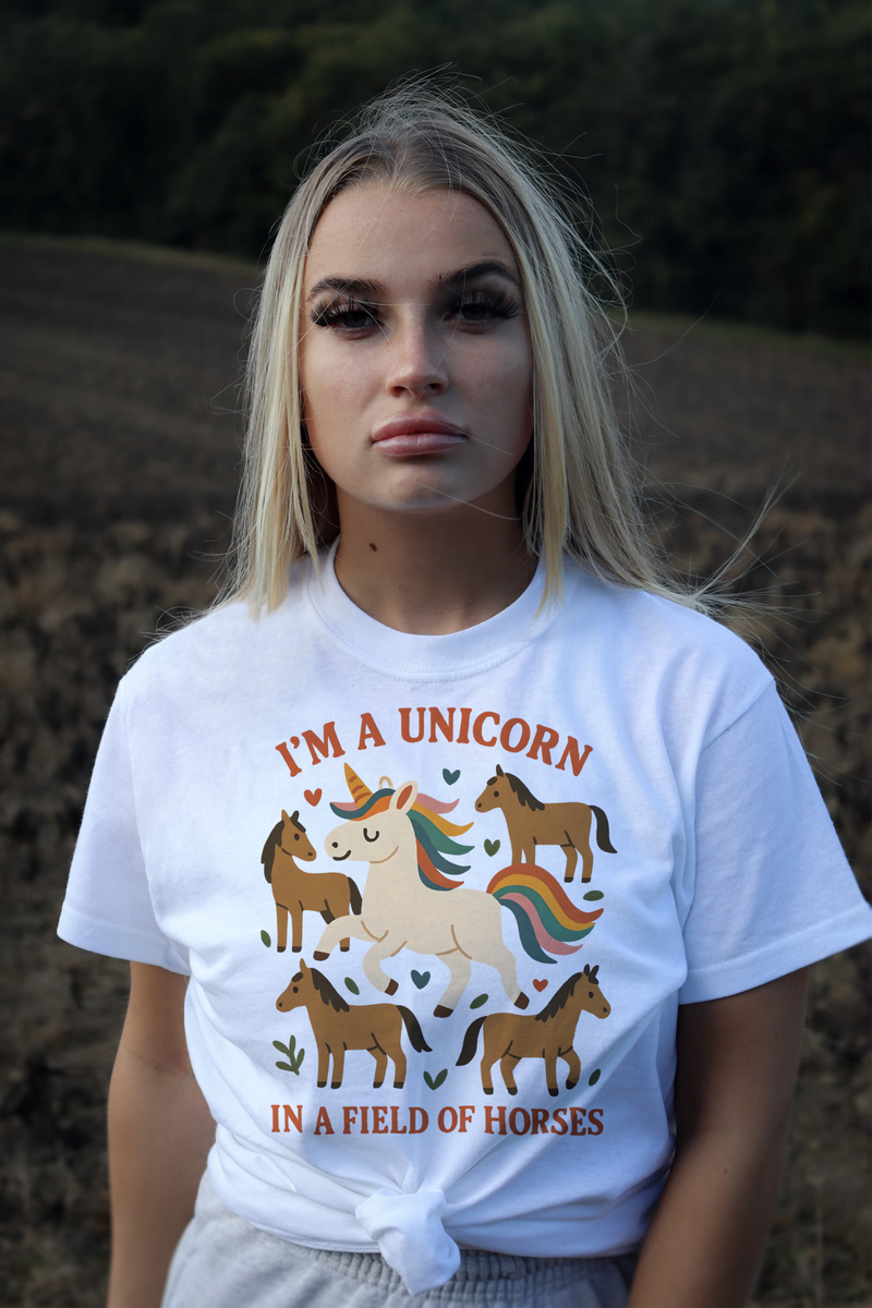 Unisex Adult Unicorn & Rainbow T-Shirt – Fun Graphic Tee