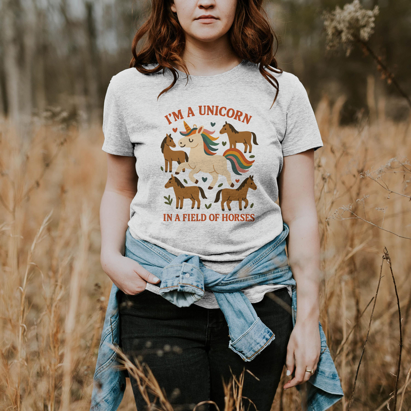 Unisex Adult Unicorn & Rainbow T-Shirt – Fun Graphic Tee