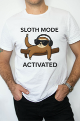 Unisex Sloth Mode Activated T-Shirt – Funny Lazy Vibes Tee