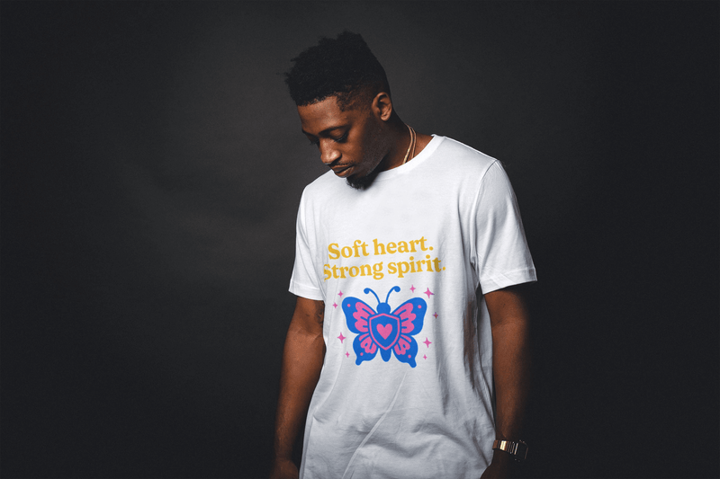Butterfly Spirit Tee - Soft Heart, Strong Spirit Unisex Cotton Shirt, Inspirational Gift, Casualwear