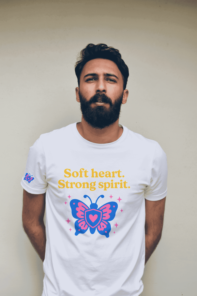Butterfly Spirit Tee - Soft Heart, Strong Spirit Unisex Cotton Shirt, Inspirational Gift, Casualwear