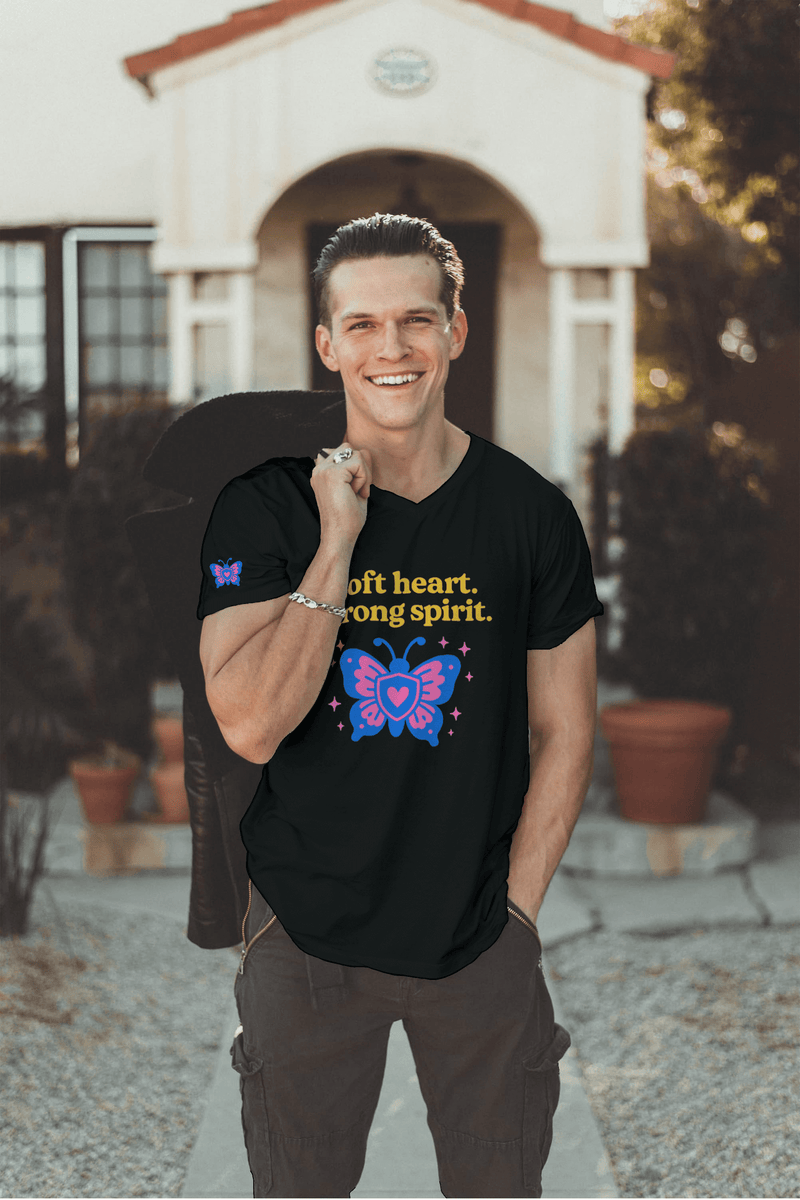 Butterfly Spirit Tee - Soft Heart, Strong Spirit Unisex Cotton Shirt, Inspirational Gift, Casualwear
