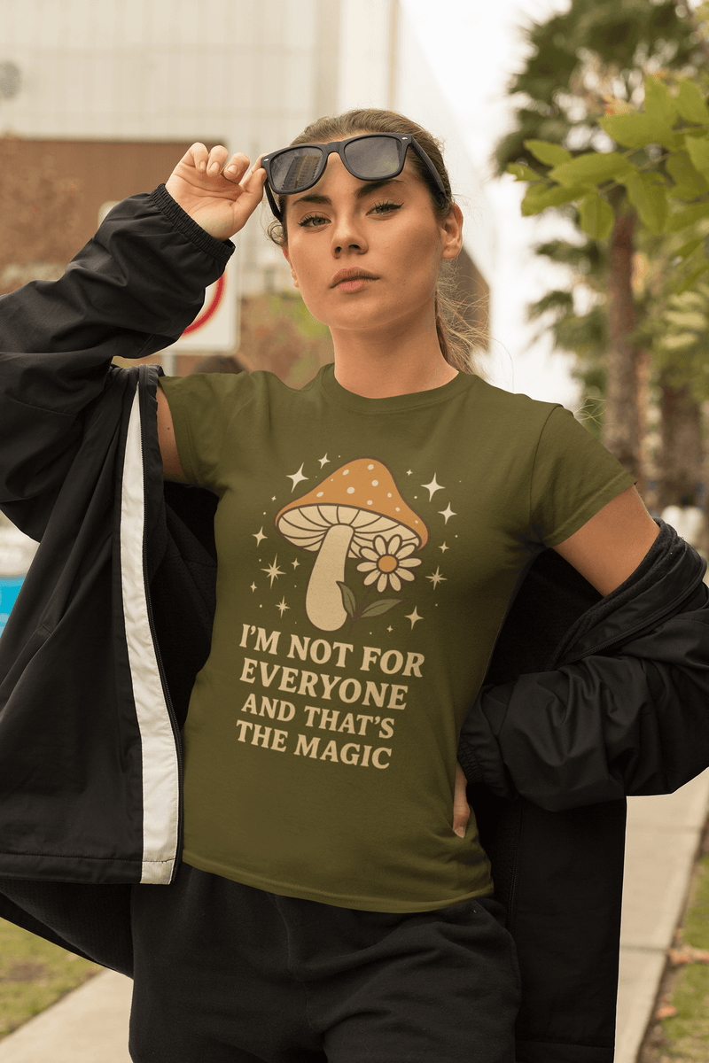 Magic Mushroom Tee, Funny T-Shirt for Nature Lovers, Unisex Cotton Shirt, Gift for Friends, Quirky Casual Wear