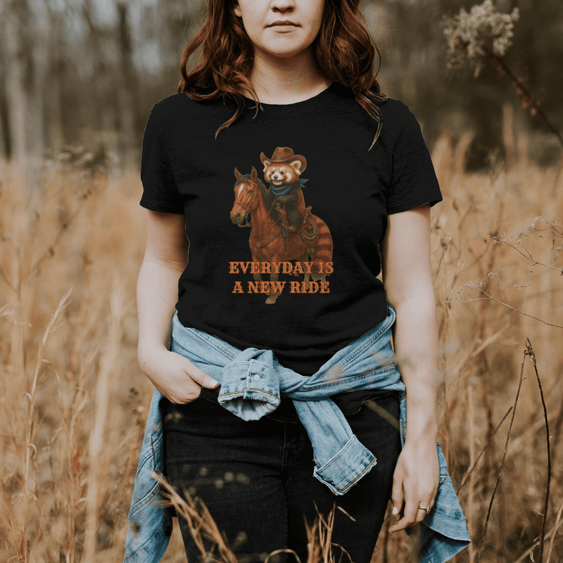 Cowboy Hat Red Panda Unisex Tee, Everyday is a New Ride Shirt, I Choose Joy T-Shirt