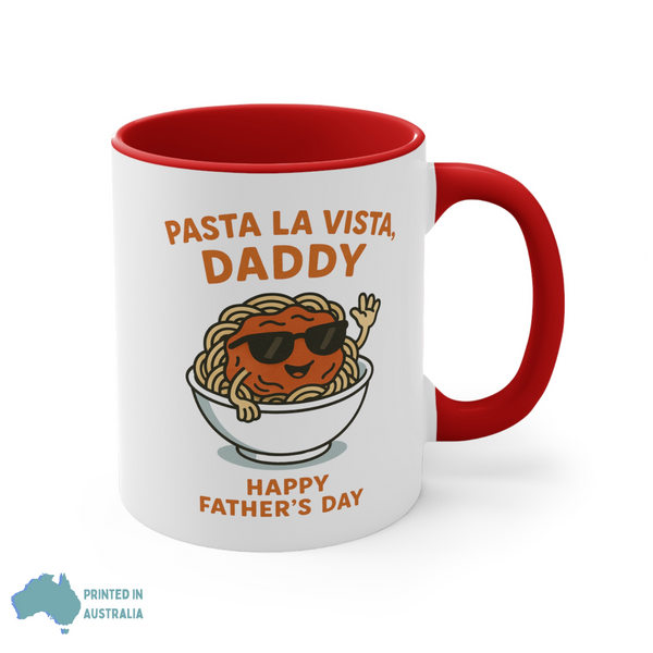 Colorful Pasta-Themed Fathers Day Coffee Mug