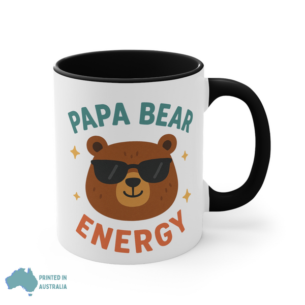 Papa Bear Energy Coffee Mug - Gift for Dads, Fathers Day Mug