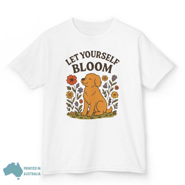 Kids Blooming Dog Tee - Inspiring Adventure T-Shirt