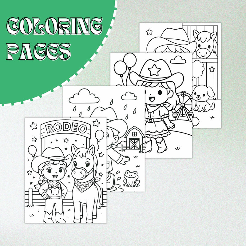 Kawaii Cowgirl & Cowboy Coloring Pages – 20 Cute Western Farm Life Printables